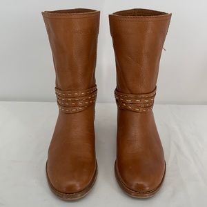 FRYE “Cara Pickstitch “ Mid-Calf Boot In Whiskey Sz 5.5